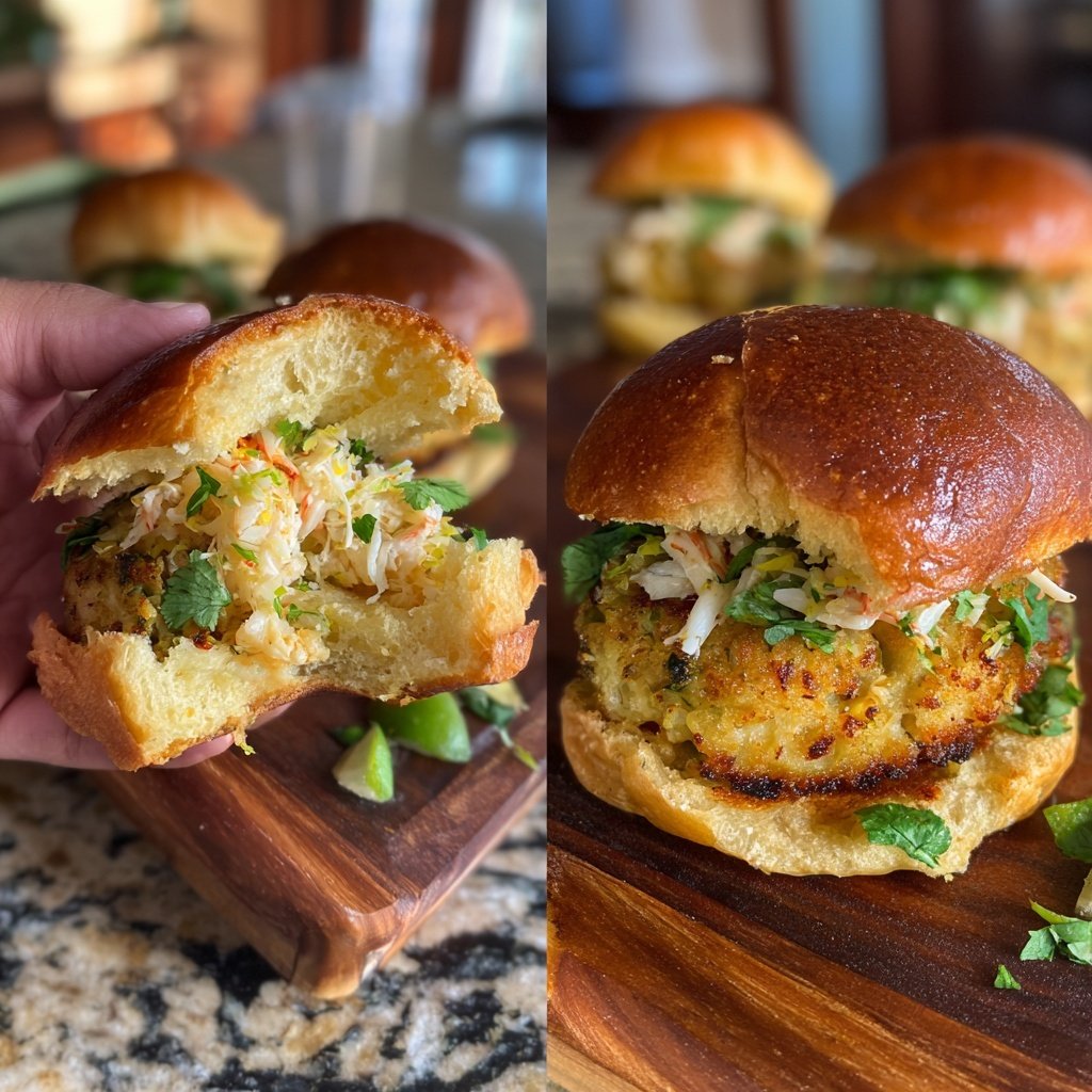 Crab Cake Sliders with Lime