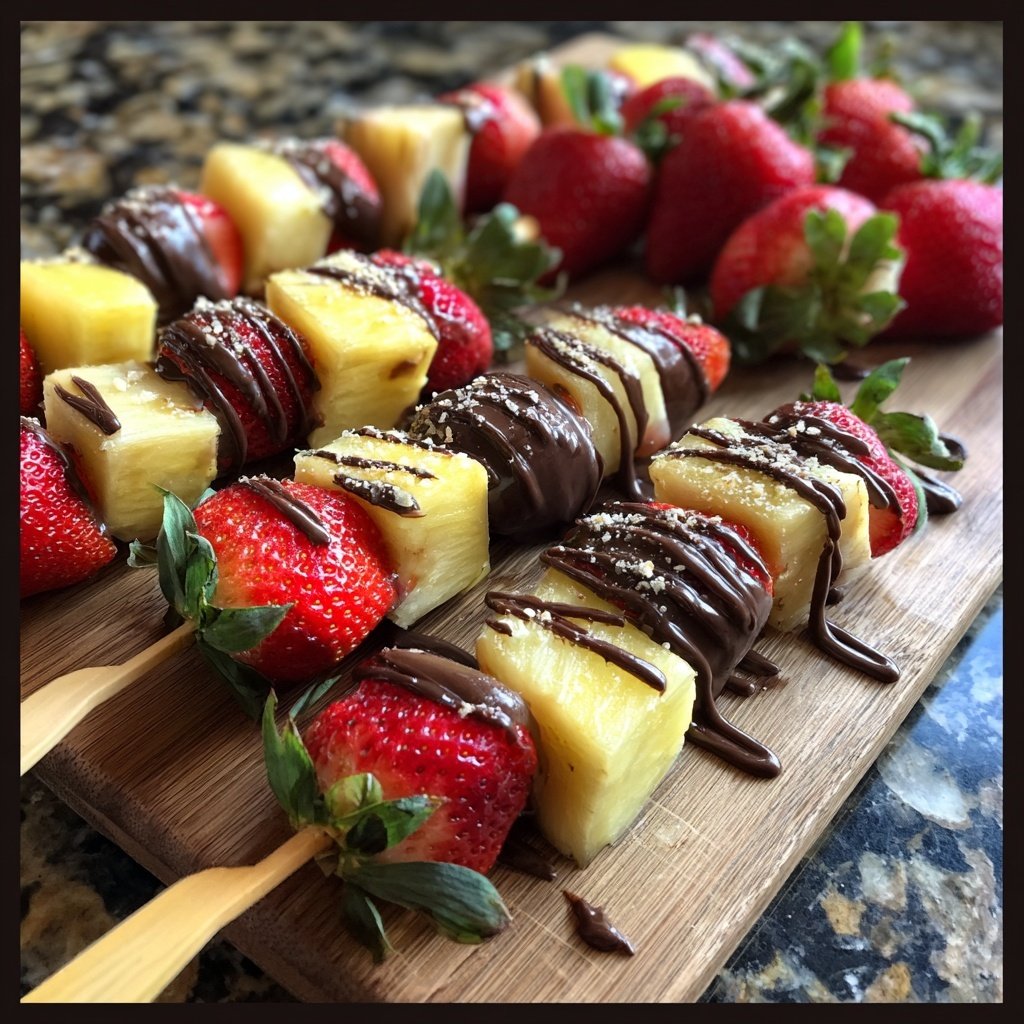 Chocolate-Dipped Fruit Kabobs