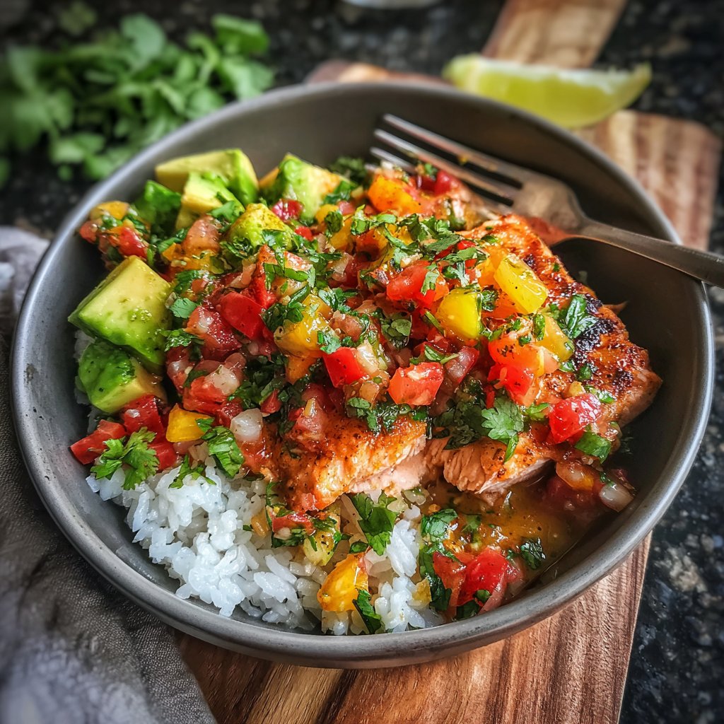 Zingy Salsa Salmon Bowl