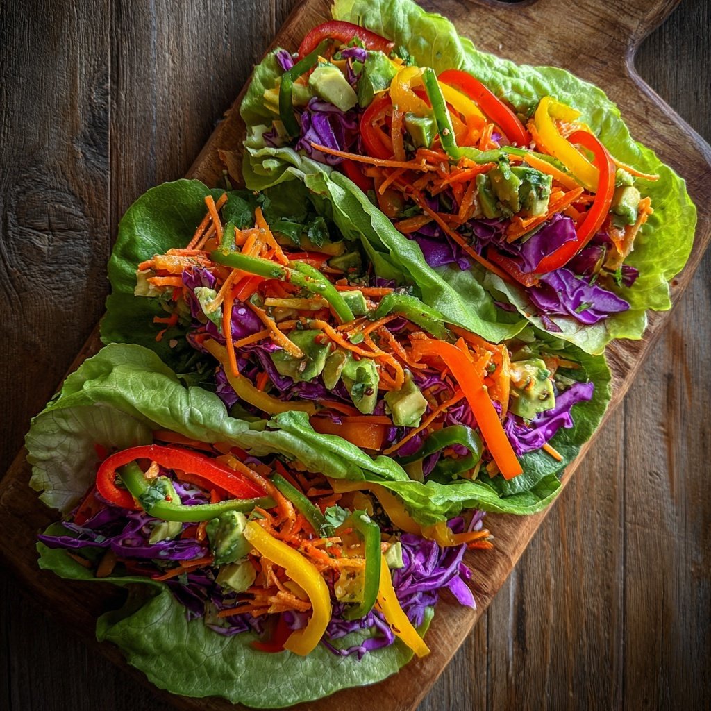 Rainbow Vegetable Lettuce Wraps